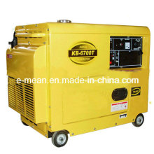 New 5kw Black Diesel Generator with Four Wheels